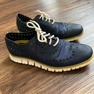 Blue Zerogrand No Stitch Oxfords